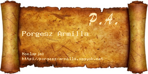 Porgesz Armilla névjegykártya
